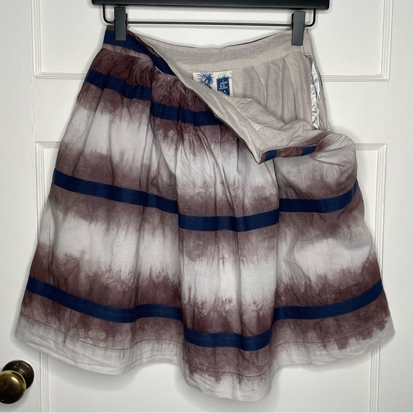 Anthropologie Edme & Esyllte Tie Dye Boho Ombré Skirt 100% Cotton Size 0 - Picture 4 of 9